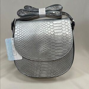Bay Sky metallic faux croc crossbody bag